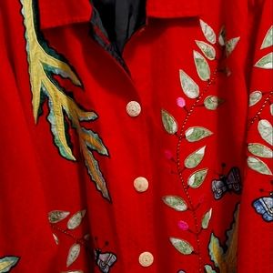 Maggie Barnes red embroidered blazer, size 4X
